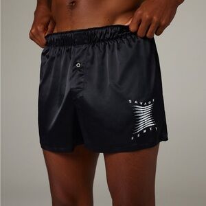Savage X Fenty Black Boxer Shorts with Gold Logo Tag